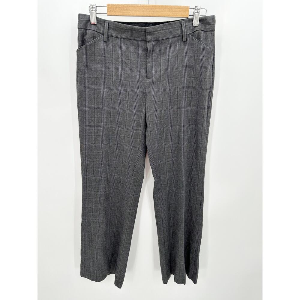 Gap Women Gray Perfect Trousers Pants Sz 4 Regular Career Office Business Plaid